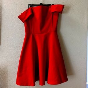 Forever 21 Bright Red off shoulder Dress NWT